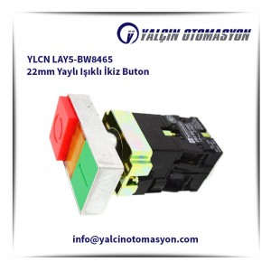 YLCN LAY5-BW8465 22mm Yaylı Işıklı İkiz Buton