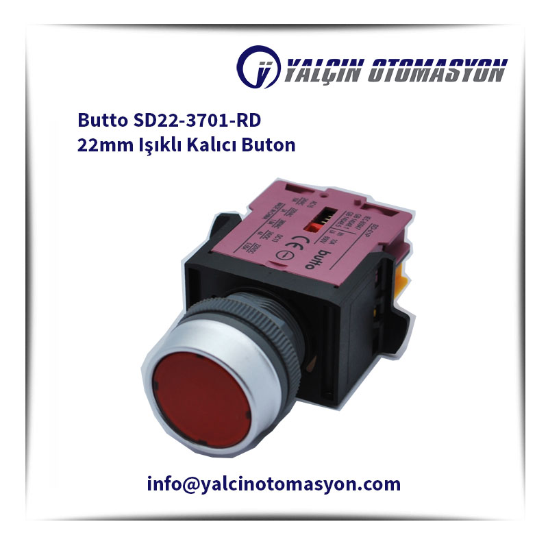 Butto SD22-3701-RD 22mm Işıklı Kalıcı Buton