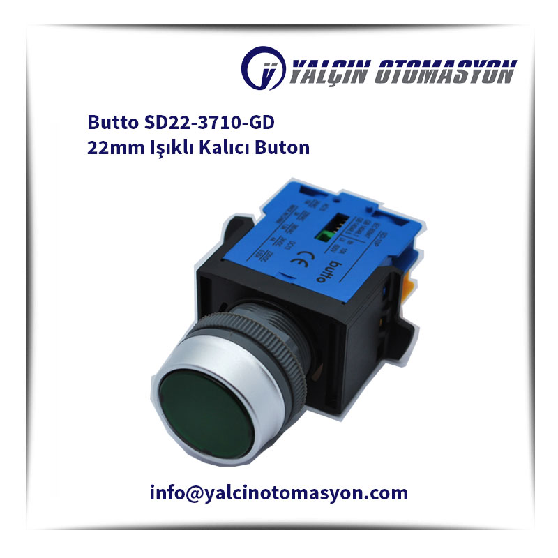 Butto SD22-3710-GD 22mm Işıklı Kalıcı Buton