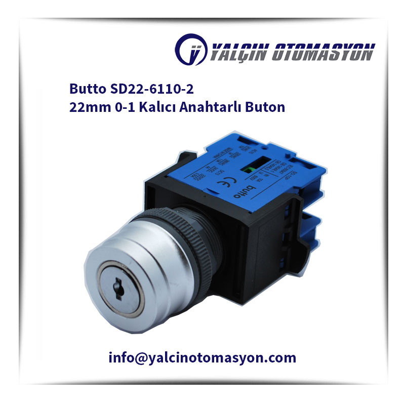 Butto SD22-6110-2 22mm 0-1 Kalıcı Anahtarlı Buton